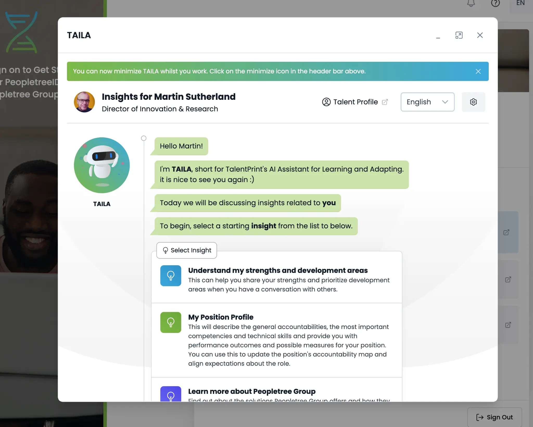 TAILA in action - intelligence layer inside Talentprint